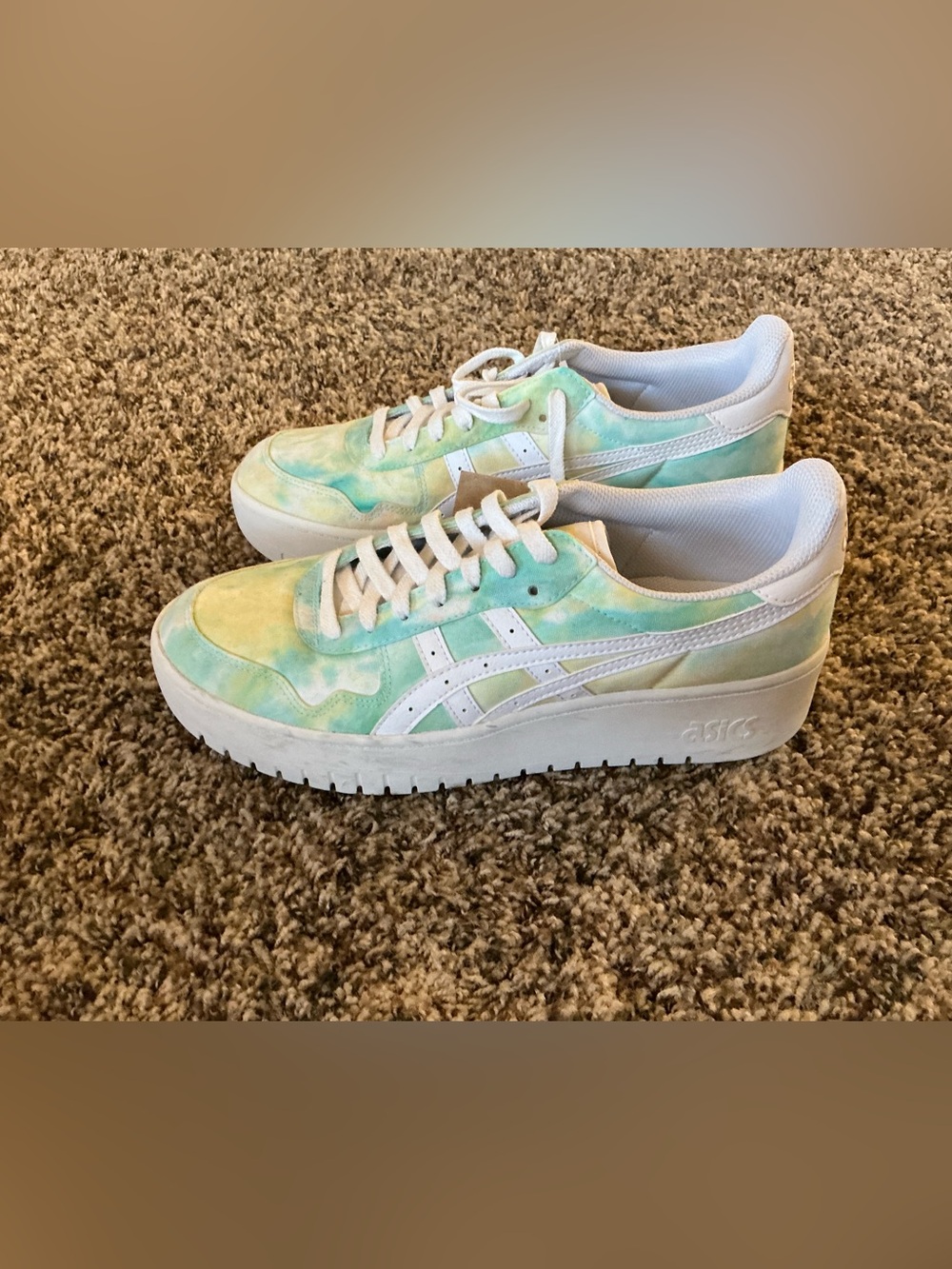 New w/tags ASICS ORTHOLITE Women sneakers shoes Sz 11, lace up, tie dye green